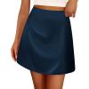 imageBTFBM Womens Satin Mini Skirt Silk 2025 Summer Short Skirt High Waisted ALine Trendy Club Party Going Out SkirtsNavy