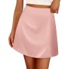 imageBTFBM Womens Satin Mini Skirt Silk 2025 Summer Short Skirt High Waisted ALine Trendy Club Party Going Out SkirtsPink
