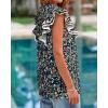 imageBTFBM Women Dressy Casual 2025 Summer Shirts Boho Floral Notched V Neck Ruffle Cap Sleeve Tops Business Work BlousesFloral Black Blue