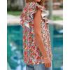 imageBTFBM Women Dressy Casual 2025 Summer Shirts Boho Floral Notched V Neck Ruffle Cap Sleeve Tops Business Work BlousesFloral Black Red