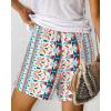 imageBTFBM Womens Casual Boho Shorts Summer Clothes 2025 Elastic Waist Printed Loose Lounge Beach Short Pants with PocketsPrint Blue