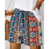 imageBTFBM Womens Casual Boho Shorts Summer Clothes 2025 Elastic Waist Printed Loose Lounge Beach Short Pants with PocketsPrint Navy