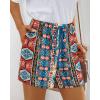 imageBTFBM Womens Casual Boho Shorts Summer Clothes 2025 Elastic Waist Printed Loose Lounge Beach Short Pants with PocketsPrint Navy