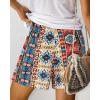 imageBTFBM Womens Casual Boho Shorts Summer Clothes 2025 Elastic Waist Printed Loose Lounge Beach Short Pants with PocketsPrint Navy