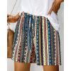 imageBTFBM Womens Casual Boho Shorts Summer Clothes 2025 Elastic Waist Printed Loose Lounge Beach Short Pants with PocketsStriped Navy