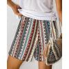 imageBTFBM Womens Casual Boho Shorts Summer Clothes 2025 Elastic Waist Printed Loose Lounge Beach Short Pants with PocketsStriped Navy