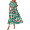 Floral Orange Green