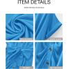 imageBTFBM 2025 Women Button Down Ruched Shirt Dresses Short Sleeve Lapel V Neck Elegant Party Spring Summer Maxi Satin DressShort Sleeve Aqua Blue