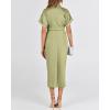 imageBTFBM 2025 Women Button Down Ruched Shirt Dresses Short Sleeve Lapel V Neck Elegant Party Spring Summer Maxi Satin DressShort Sleeve Light Green
