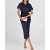 imageBTFBM 2025 Women Button Down Ruched Shirt Dresses Short Sleeve Lapel V Neck Elegant Party Spring Summer Maxi Satin DressShort Sleeve Navy