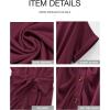 imageBTFBM 2025 Women Button Down Ruched Shirt Dresses Short Sleeve Lapel V Neck Elegant Party Spring Summer Maxi Satin DressShort Sleeve Purple Red