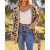 imageBTFBM Women Fashion Leopard Print Long Sleeve Sweater Cardigan Loose Knit Open Front Fall Winter Outwear CoatsLeopard Khaki