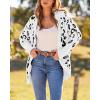 imageBTFBM Women Fashion Leopard Print Long Sleeve Sweater Cardigan Loose Knit Open Front Fall Winter Outwear CoatsLeopard White