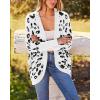 imageBTFBM Women Fashion Leopard Print Long Sleeve Sweater Cardigan Loose Knit Open Front Fall Winter Outwear CoatsLeopard White