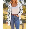 imageBTFBM Women Fashion Leopard Print Long Sleeve Sweater Cardigan Loose Knit Open Front Fall Winter Outwear CoatsLeopard White
