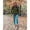 imageBTFBM Women Fashion Quilted Pattern Lightweight Zipper Long Sleeve Plain Casual Ladies Sweatshirts Pullovers Shirts TopsArmy Green