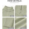 imageBTFBM Womens Casual Long Sleeve Half Zip Pullover Sweaters Solid V Neck Collar Ribbed Knitted Loose Slouchy Jumper TopsSolid Light Green