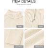 imageBTFBM Womens Casual Long Sleeve Half Zip Pullover Sweaters Solid V Neck Collar Ribbed Knitted Loose Slouchy Jumper TopsSolid White