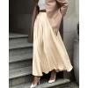 imageBTFBM Womens High Waist Satin Skirts Summer Spring Outfits 2025 Elegant Flowy ALine Party Cocktail Long Maxi SkirtBeige