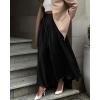 imageBTFBM Womens High Waist Satin Skirts Summer Spring Outfits 2025 Elegant Flowy ALine Party Cocktail Long Maxi SkirtBlack