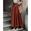 imageBTFBM Womens High Waist Satin Skirts Summer Spring Outfits 2025 Elegant Flowy ALine Party Cocktail Long Maxi SkirtBrown