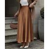 imageBTFBM Womens High Waist Satin Skirts Summer Spring Outfits 2025 Elegant Flowy ALine Party Cocktail Long Maxi SkirtCoffee
