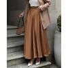 imageBTFBM Womens High Waist Satin Skirts Summer Spring Outfits 2025 Elegant Flowy ALine Party Cocktail Long Maxi SkirtCoffee