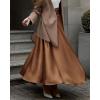 imageBTFBM Womens High Waist Satin Skirts Summer Spring Outfits 2025 Elegant Flowy ALine Party Cocktail Long Maxi SkirtCoffee