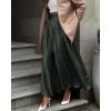 imageBTFBM Womens High Waist Satin Skirts Summer Spring Outfits 2025 Elegant Flowy ALine Party Cocktail Long Maxi SkirtDark Army Green