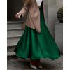 imageBTFBM Womens High Waist Satin Skirts Summer Spring Outfits 2025 Elegant Flowy ALine Party Cocktail Long Maxi SkirtDark Green