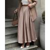 imageBTFBM Womens High Waist Satin Skirts Summer Spring Outfits 2025 Elegant Flowy ALine Party Cocktail Long Maxi SkirtLight Khaki