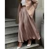 imageBTFBM Womens High Waist Satin Skirts Summer Spring Outfits 2025 Elegant Flowy ALine Party Cocktail Long Maxi SkirtLight Khaki