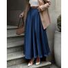 imageBTFBM Womens High Waist Satin Skirts Summer Spring Outfits 2025 Elegant Flowy ALine Party Cocktail Long Maxi SkirtNavy