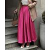 imageBTFBM Womens High Waist Satin Skirts Summer Spring Outfits 2025 Elegant Flowy ALine Party Cocktail Long Maxi SkirtRose Red