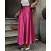 imageBTFBM Womens High Waist Satin Skirts Summer Spring Outfits 2025 Elegant Flowy ALine Party Cocktail Long Maxi SkirtRose Red