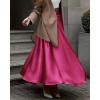 imageBTFBM Womens High Waist Satin Skirts Summer Spring Outfits 2025 Elegant Flowy ALine Party Cocktail Long Maxi SkirtRose Red