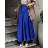 imageBTFBM Womens High Waist Satin Skirts Summer Spring Outfits 2025 Elegant Flowy ALine Party Cocktail Long Maxi SkirtRoyal Blue