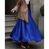 imageBTFBM Womens High Waist Satin Skirts Summer Spring Outfits 2025 Elegant Flowy ALine Party Cocktail Long Maxi SkirtRoyal Blue