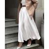 imageBTFBM Womens High Waist Satin Skirts Summer Spring Outfits 2025 Elegant Flowy ALine Party Cocktail Long Maxi SkirtWhite