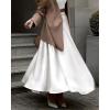 imageBTFBM Womens High Waist Satin Skirts Summer Spring Outfits 2025 Elegant Flowy ALine Party Cocktail Long Maxi SkirtWhite