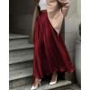 imageBTFBM Womens High Waist Satin Skirts Summer Spring Outfits 2025 Elegant Flowy ALine Party Cocktail Long Maxi SkirtWine Red