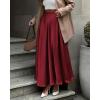 imageBTFBM Womens High Waist Satin Skirts Summer Spring Outfits 2025 Elegant Flowy ALine Party Cocktail Long Maxi SkirtWine Red