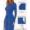 imageBTFBM Jumpsuits For Women Dressy Casual Fall Clothes 2025 Long Sleeve Knit Ruched Business Lounge Pants Rompers PocketsBlue