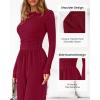 imageBTFBM Jumpsuits For Women Dressy Casual Fall Clothes 2025 Long Sleeve Knit Ruched Business Lounge Pants Rompers PocketsDark Red