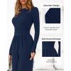 imageBTFBM Jumpsuits For Women Dressy Casual Fall Clothes 2025 Long Sleeve Knit Ruched Business Lounge Pants Rompers PocketsNavy