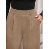 imageBTFBM Wide Leg Pants for Women Dressy Work Business Casual Elastic High Waisted Trousers Ribbed Lounge Palazzo PantsKhaki