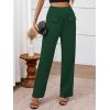 imageBTFBM Womens Casual Elastic High Waisted Wide Leg Trousers 2025 Fall Outfits Pocket Stretchy Comfy Lounge Palazzo PantsDark Green