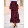 imageBTFBM Womens Floral Mesh Maxi Skirt Elastic High Waisted Boho Elegant Mermaid 2025 Summer Fall Long Skirts for WomenBurgundy