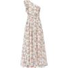 imageBTFBM Women Summer One Shoulder Floral Wedding Guest Dresses Sleeveless Smocked Ruffle Flowy Beach Vacation Maxi DressFloral Apricot