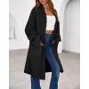 imageBTFBM Womens Long Cardigan Sweater Fall Winter 2025 Long Sleeve Sweaters Coat Open Front Loose Casual Knit OutwearBlack
